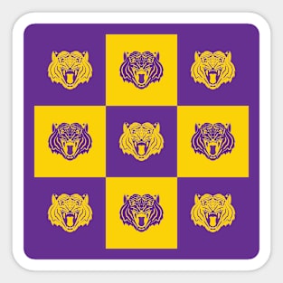 Purple and Gold Nine Tiger Cares Sticker